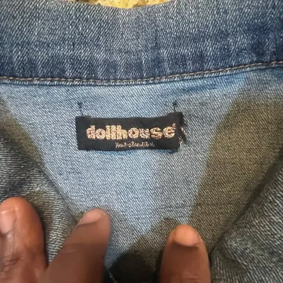 Dollhouse Taylor Swift Lover Denim Jacket Women 3X Hand Painted Custom Swiftie - Picture 3 of 9